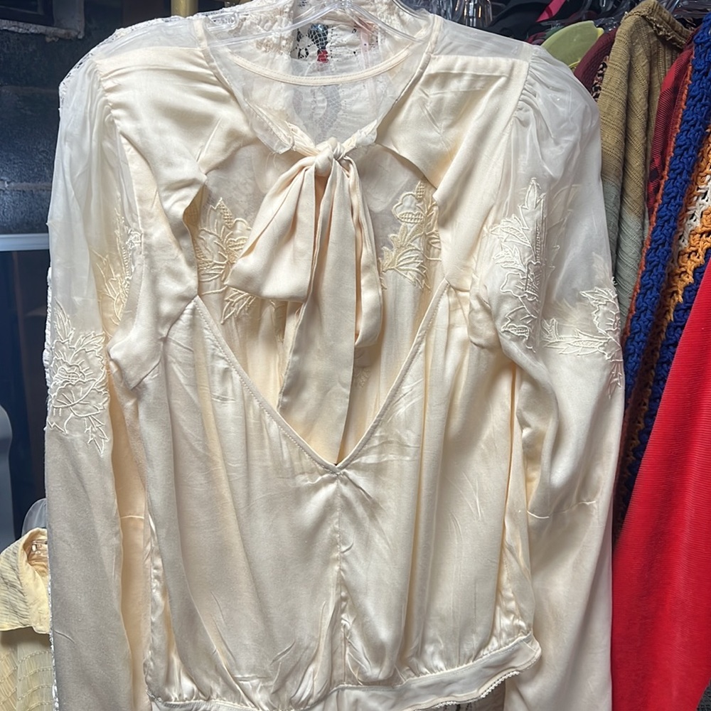 Free People Intimately Last Dance Embroidered Bodysuit in Ivory - Picture 3 of 4